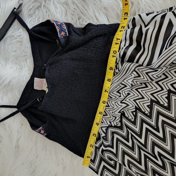 Flying Tomato Maxi Dress Spaghetti Strap Embroidery Black White‎ Size XS - Picture 8 of 11